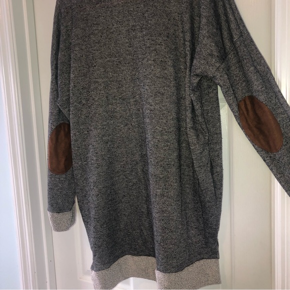 **donating 4/19. Boutique women’s dress or tunic;grey with suede elbow pads. - Picture 5 of 12
